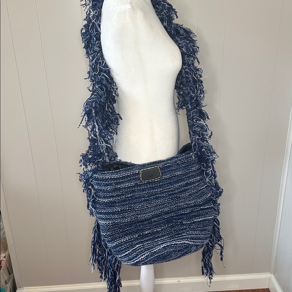 NWT Chloe Jorge Ocean Waves Cashmere Knit Bucket Bag - Picture 3 of 16